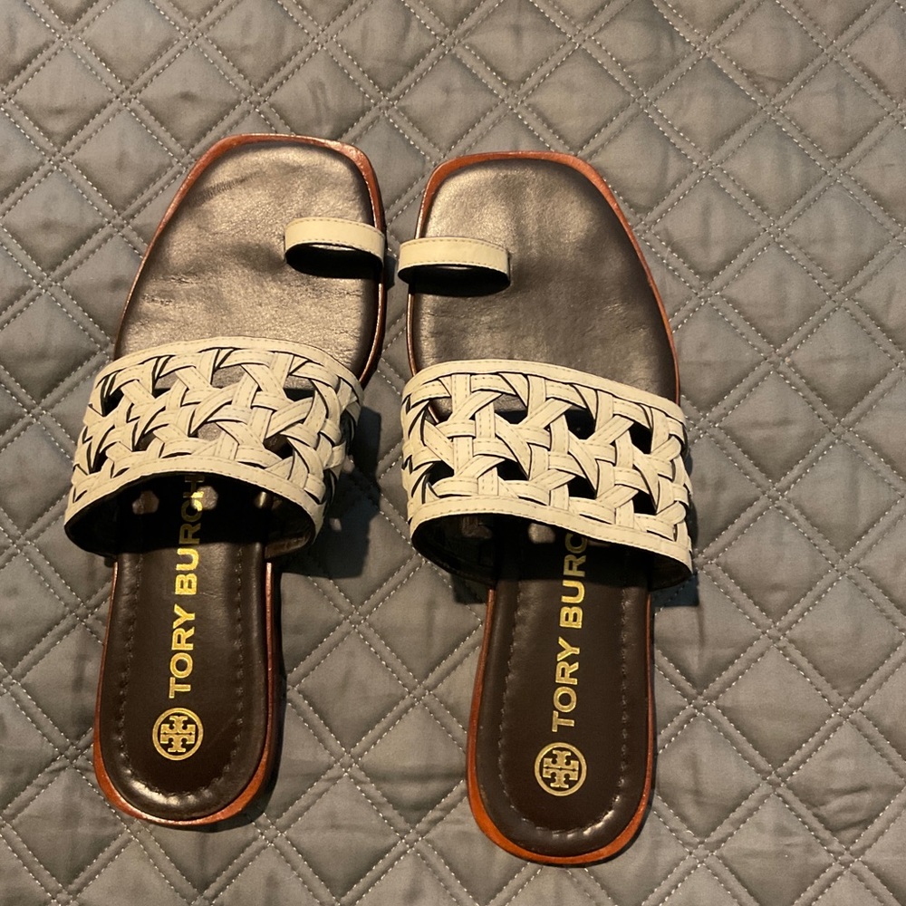 TORY BURCH WOVEN SLIDE
